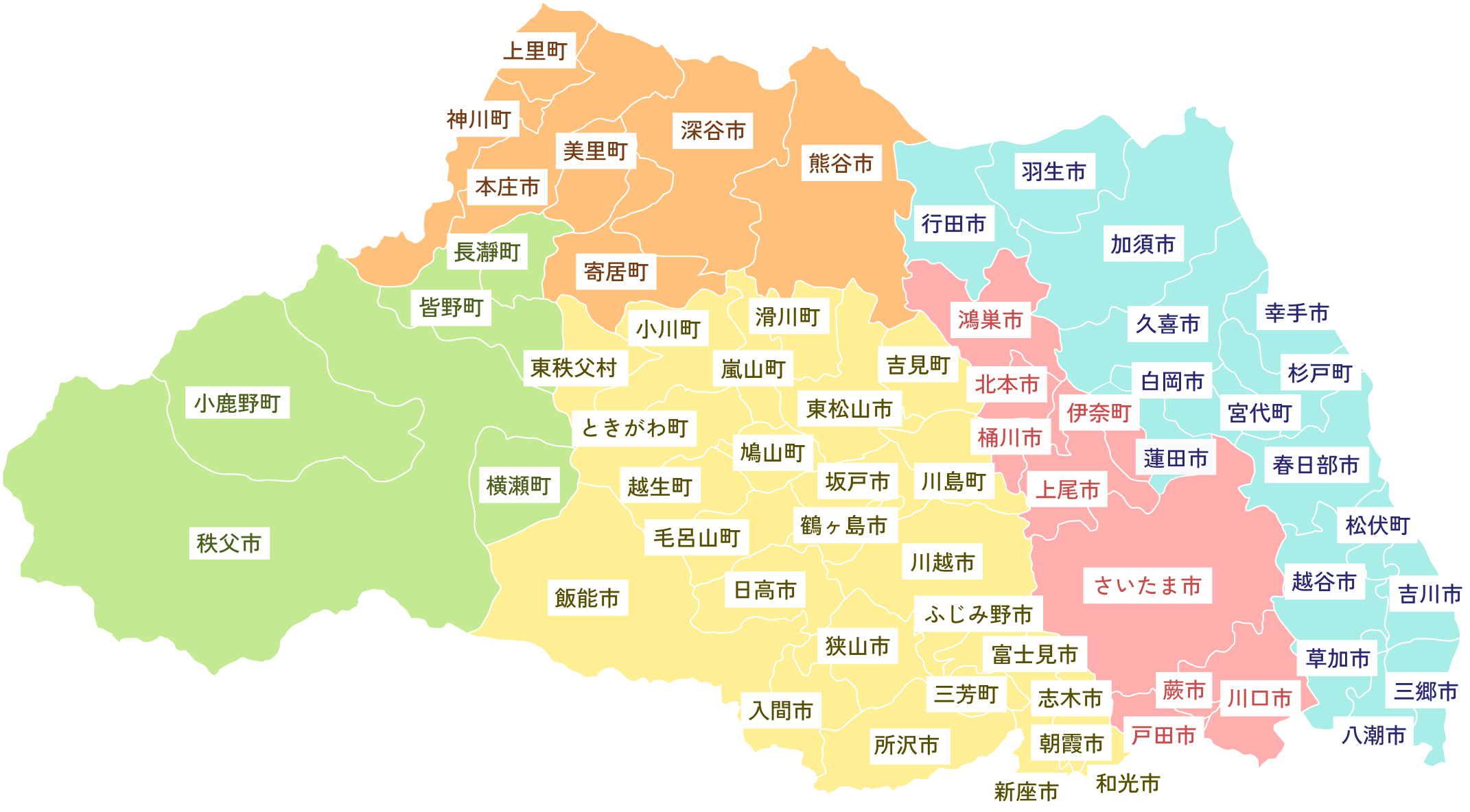 埼玉県の地図